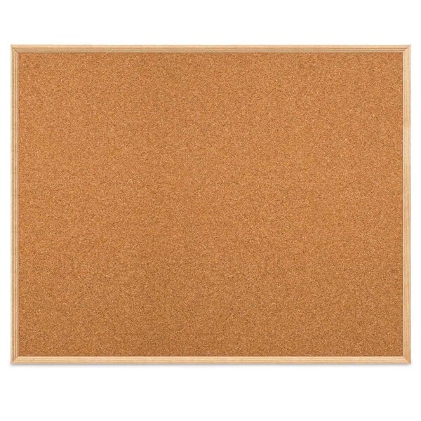United Visual Products Wood Combo Board, 60"x36", Walnut/White Porcelain & Rubber UVDECORK6036OAK-WALNUT-WHTPORC-RUBBER - main